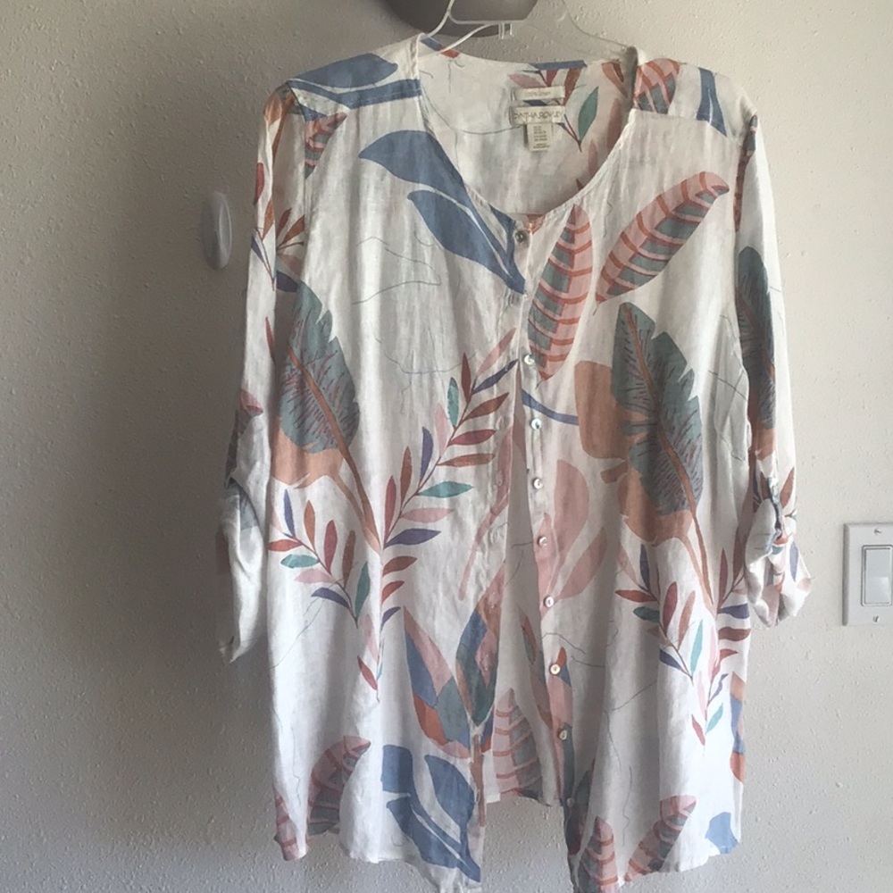 ✔️Cynthia Rowley, 100% Linen Button Down,W26-28, NWOT
